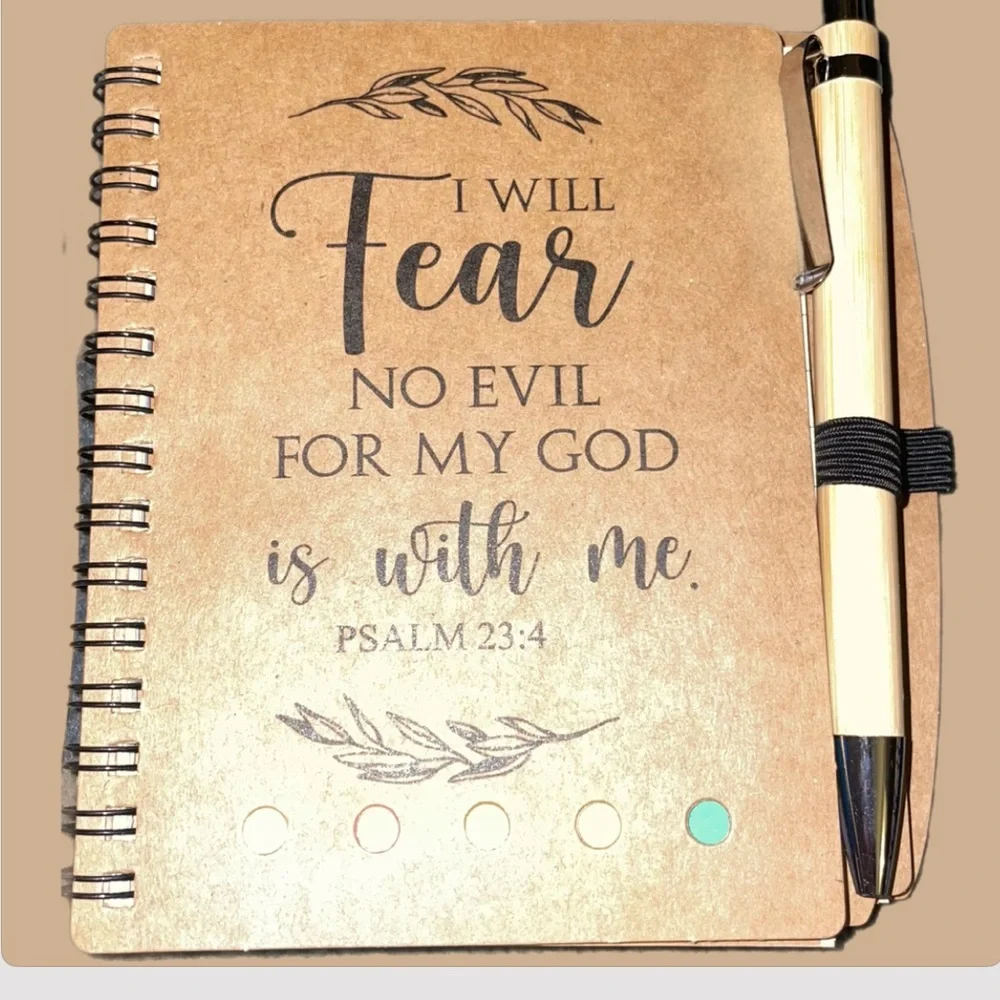 10 gift sets Christian Spiral Notebook W/Bible Verse,Bamboo Pen+matching+Journal